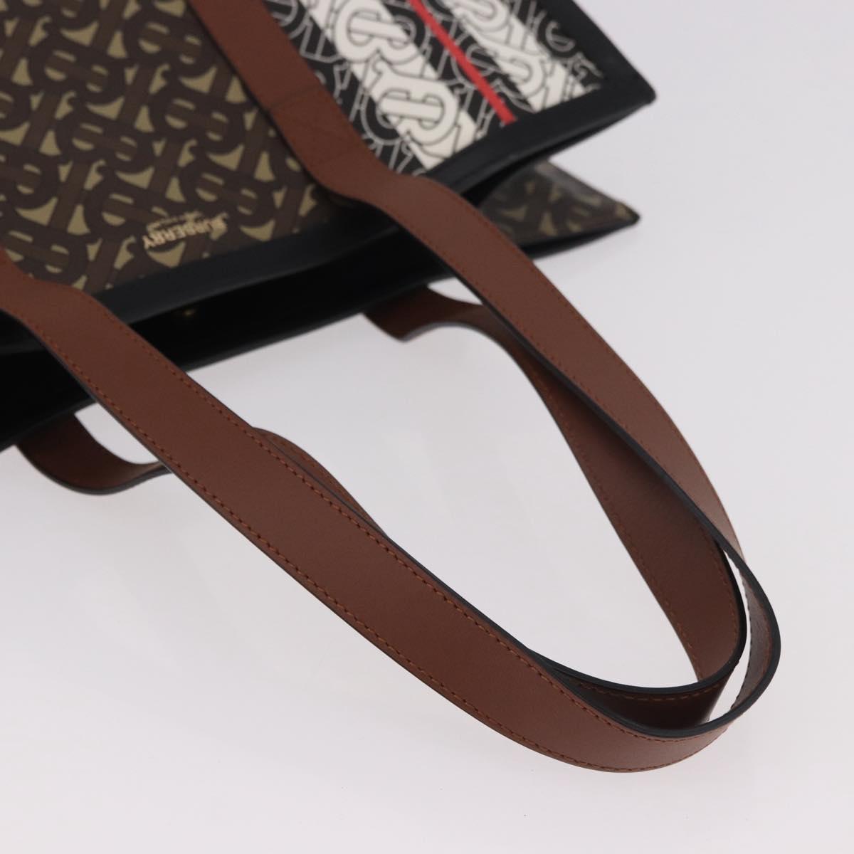 BURBERRY Tote Bag PVC Leather Brown Gold Auth 186186M