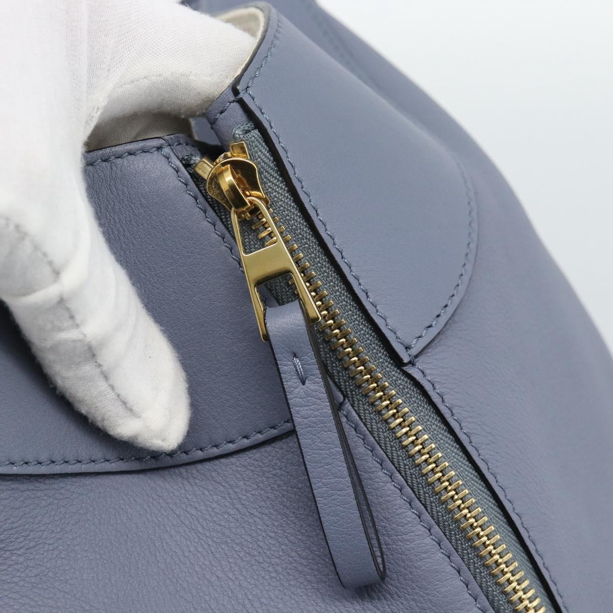 LOEWE Hammock Small Hand Bag Leather 2way Light Blue Gold Auth 186188SM
