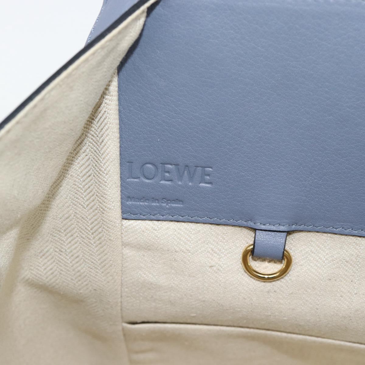 LOEWE Hammock Small Hand Bag Leather 2way Light Blue Gold Auth 186188SM