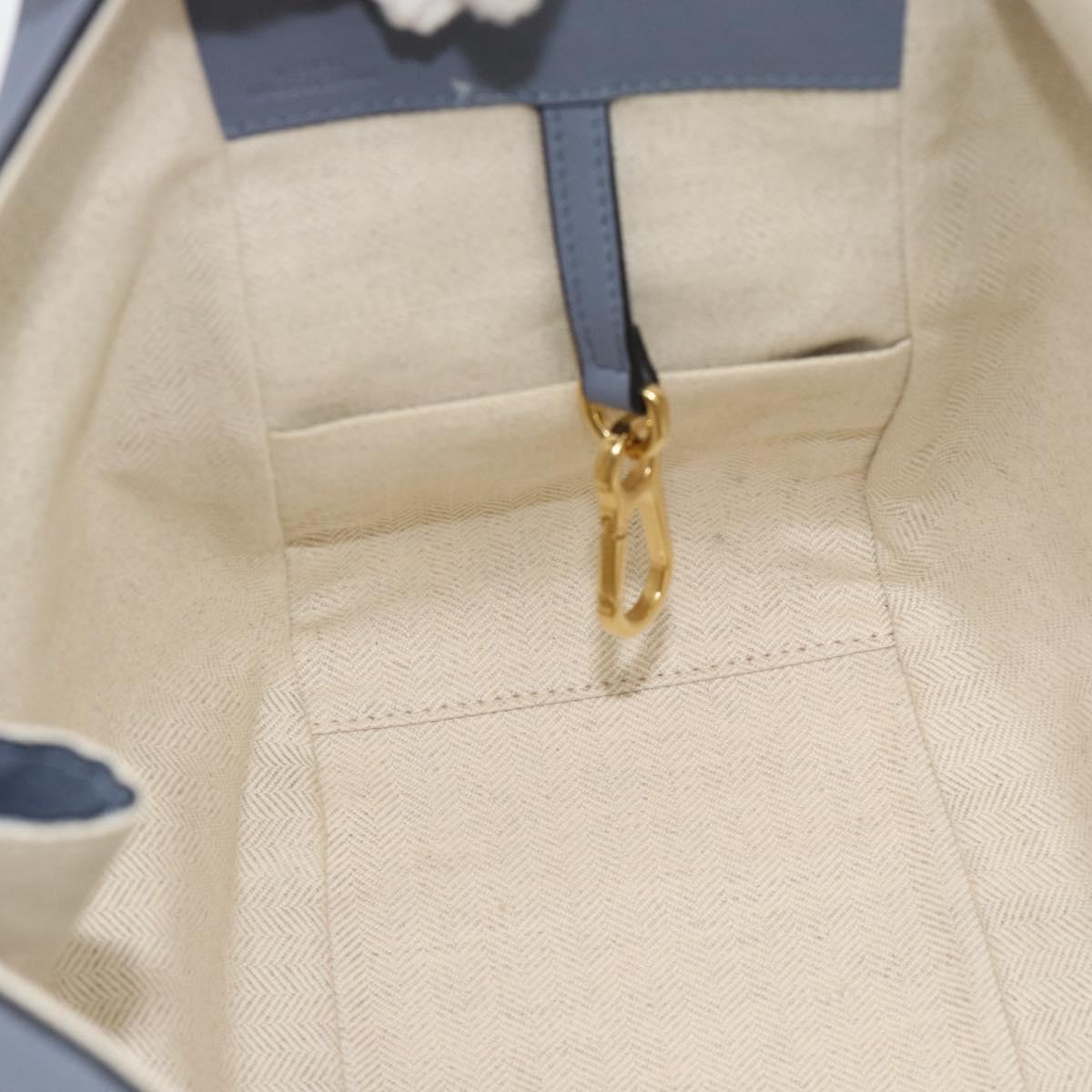 LOEWE Hammock Small Hand Bag Leather 2way Light Blue Gold Auth 186188SM