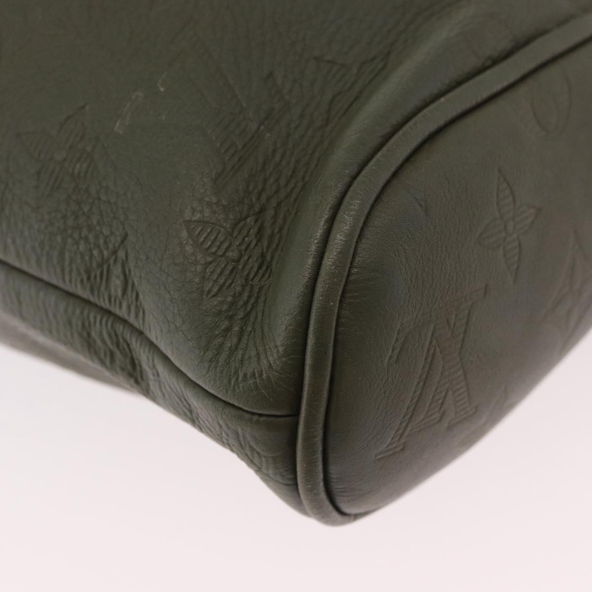 LOUIS VUITTON Monogram Shadow Chalk Sling Bag Green M44634 LV Auth 186190M