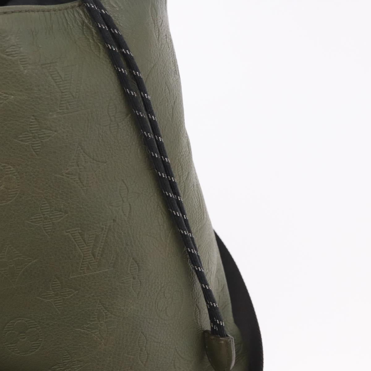 LOUIS VUITTON Monogram Shadow Chalk Sling Bag Green M44634 LV Auth 186190M