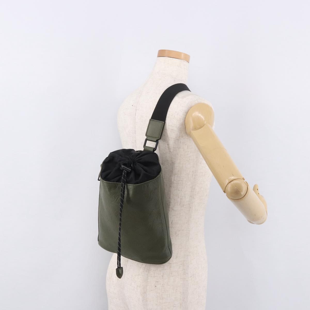 LOUIS VUITTON Monogram Shadow Chalk Sling Bag Green M44634 LV Auth 186190M