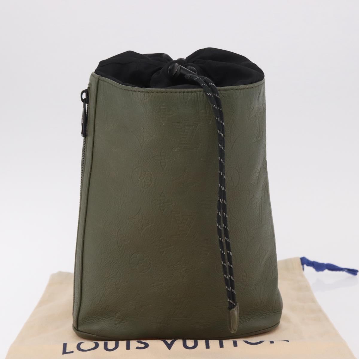 LOUIS VUITTON Monogram Shadow Chalk Sling Bag Green M44634 LV Auth 186190M