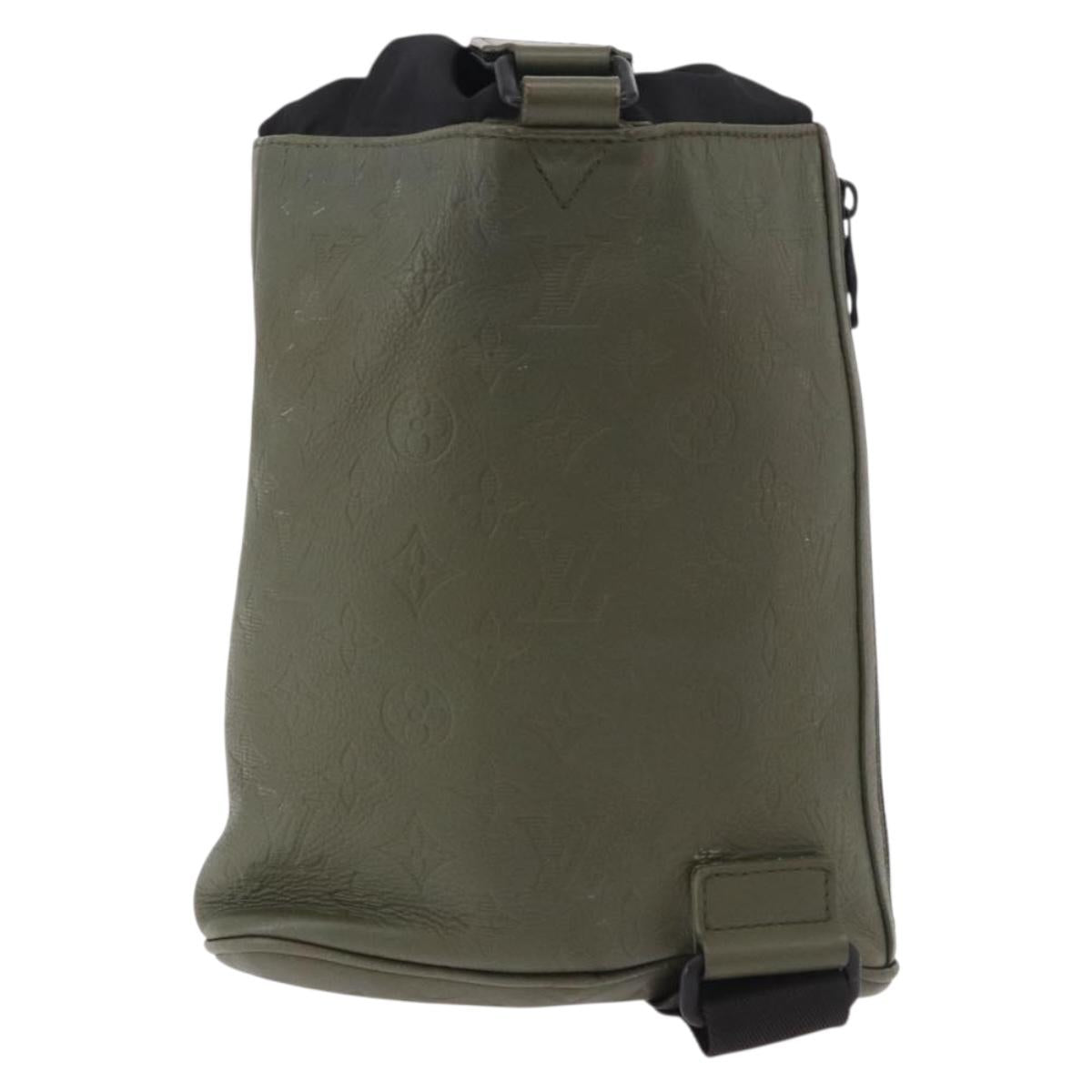 LOUIS VUITTON Monogram Shadow Chalk Sling Bag Green M44634 LV Auth 186190M