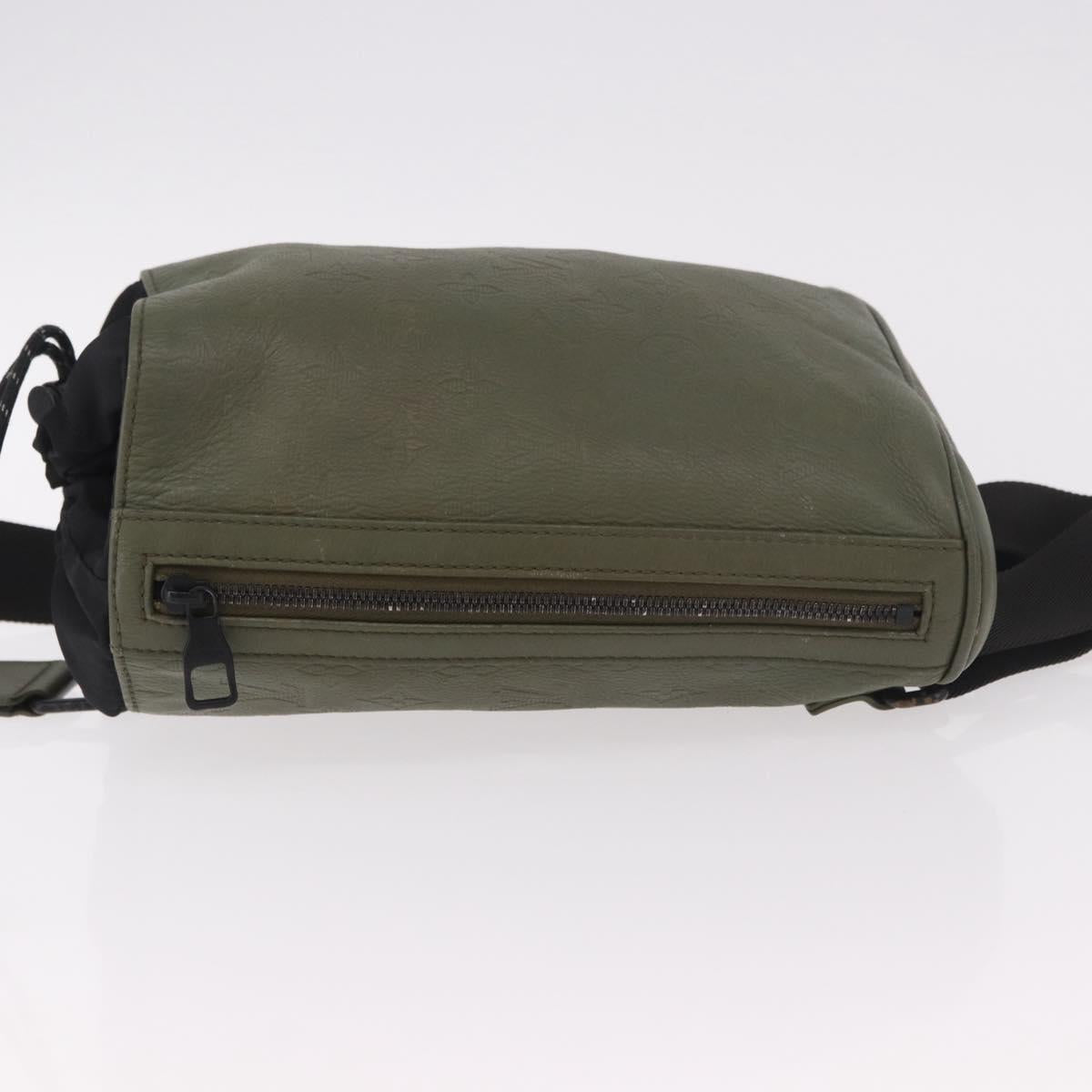 LOUIS VUITTON Monogram Shadow Chalk Sling Bag Green M44634 LV Auth 186190M