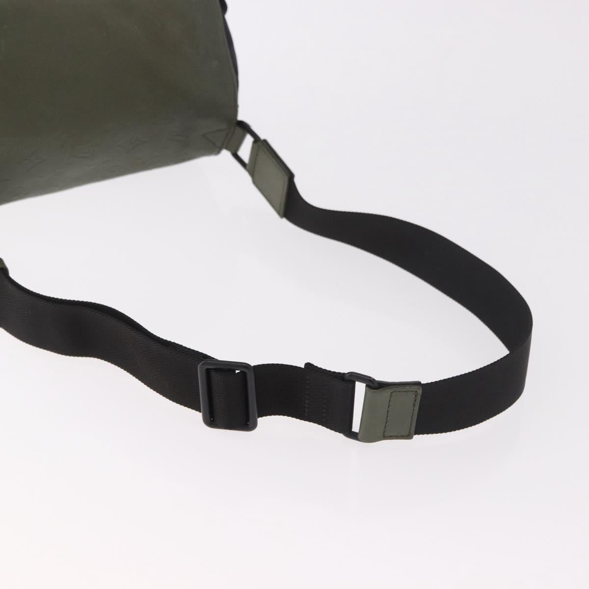 LOUIS VUITTON Monogram Shadow Chalk Sling Bag Green M44634 LV Auth 186190M