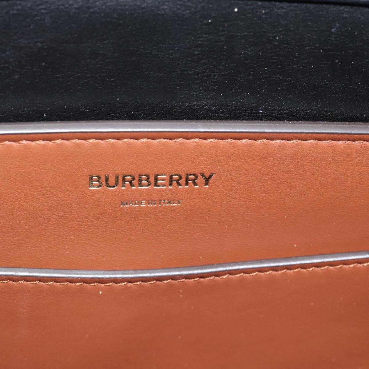 BURBERRY Hand Bag PVC Canvas 2way Brown Gold Auth 186191M