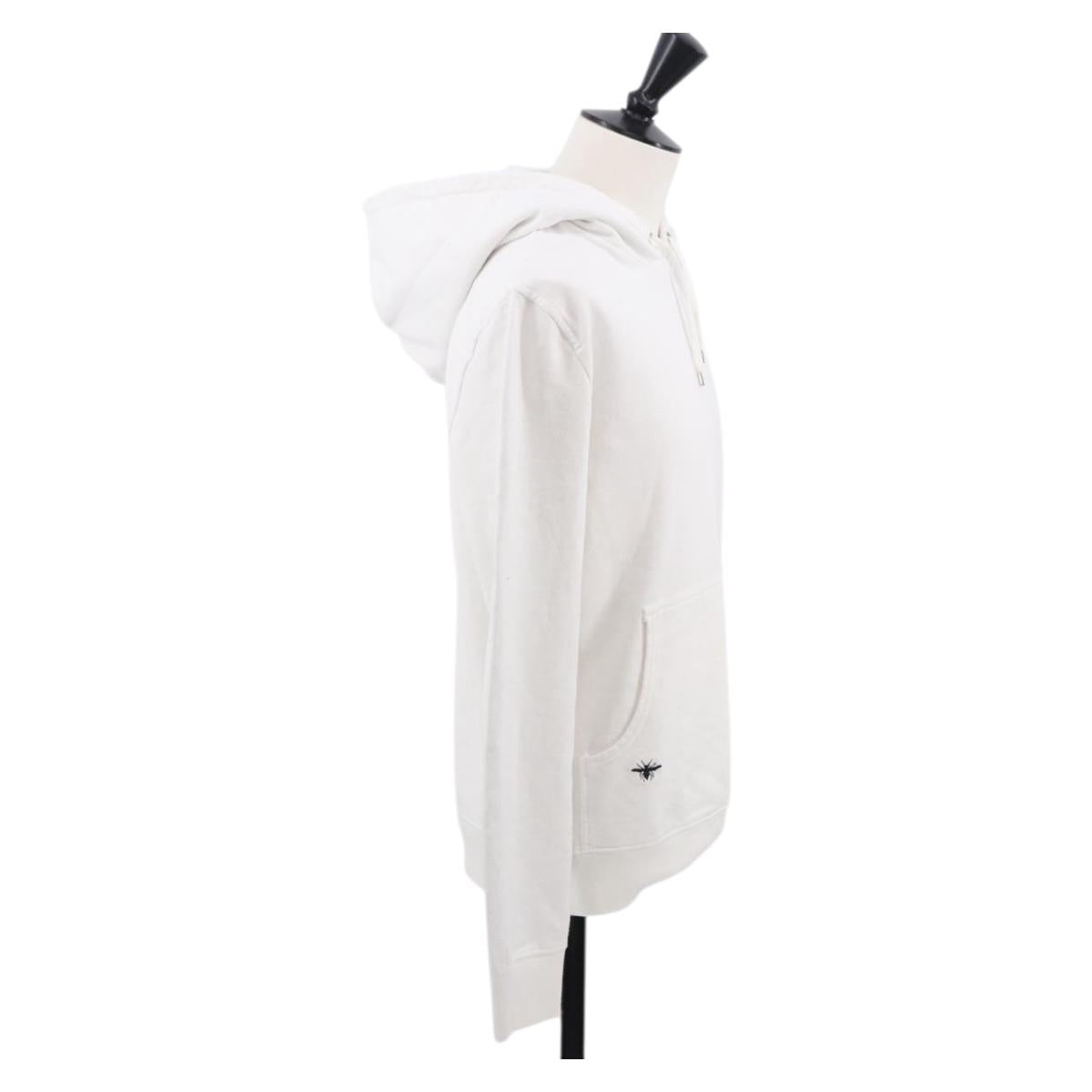 Christian Dior DIOR HOMME Bee Hoodie Cotton White Auth 186193M