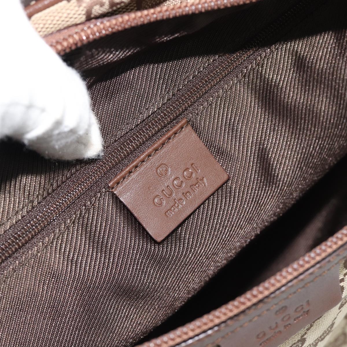GUCCI GG Canvas Shoulder Bag Beige Silver 90477 Auth 186195A