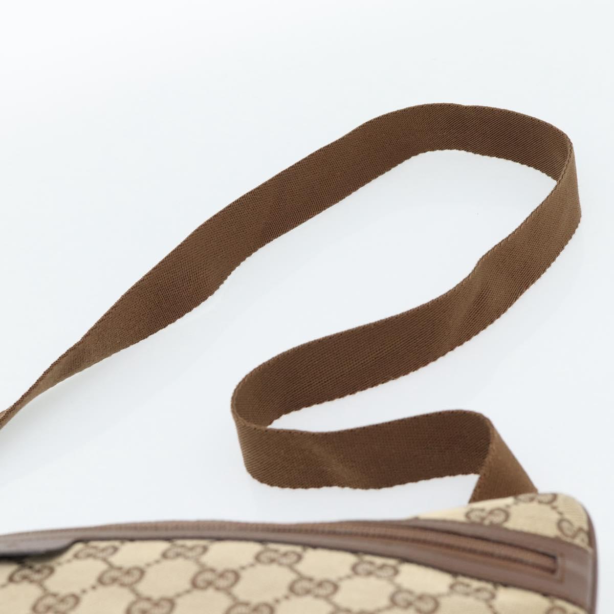 GUCCI GG Canvas Shoulder Bag Beige Silver 90477 Auth 186195A