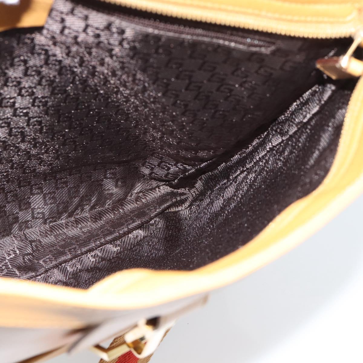 GUCCI Sherry Line Shoulder Bag Leather Brown Gold 001 4094 Auth 186199A
