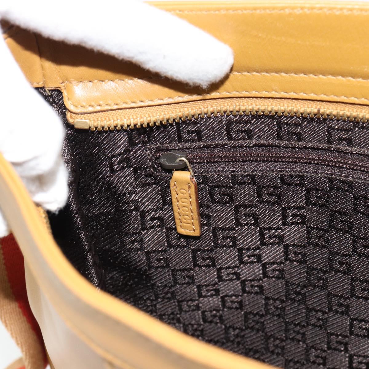 GUCCI Sherry Line Shoulder Bag Leather Brown Gold 001 4094 Auth 186199A