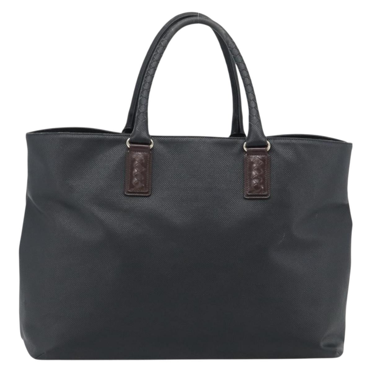 BOTTEGA VENETA Marco Polo Tote Bag PVC Black Gold Auth 186200A