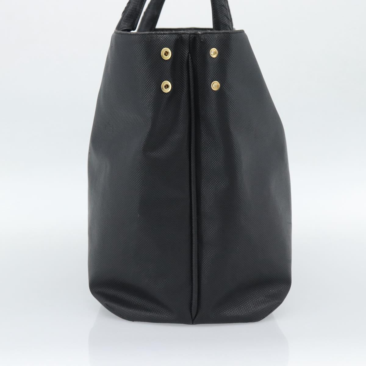 BOTTEGA VENETA Marco Polo Tote Bag PVC Black Gold Auth 186200A