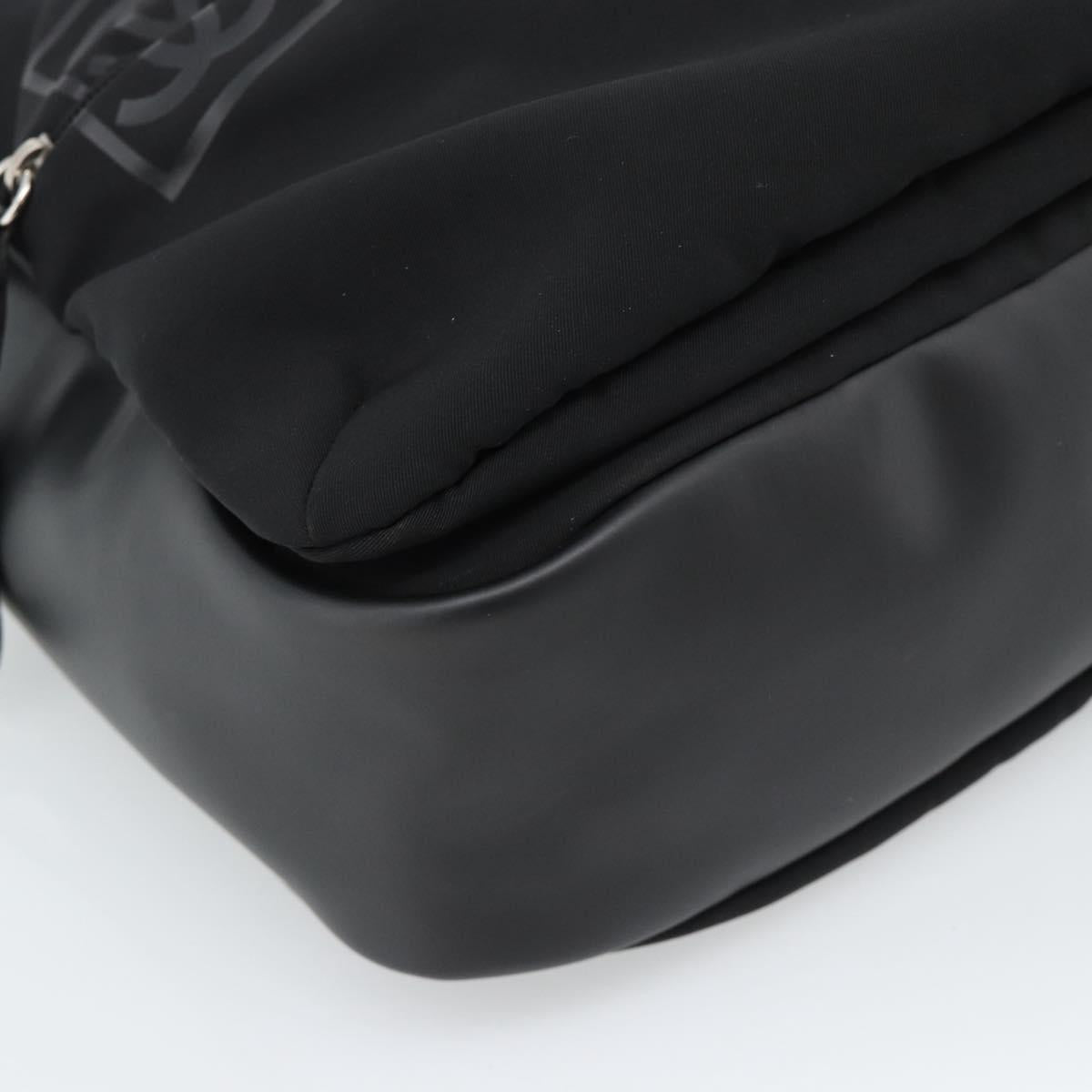 CHANEL Sports Line Shoulder Bag Nylon Black Silver CC Auth 186205SAV