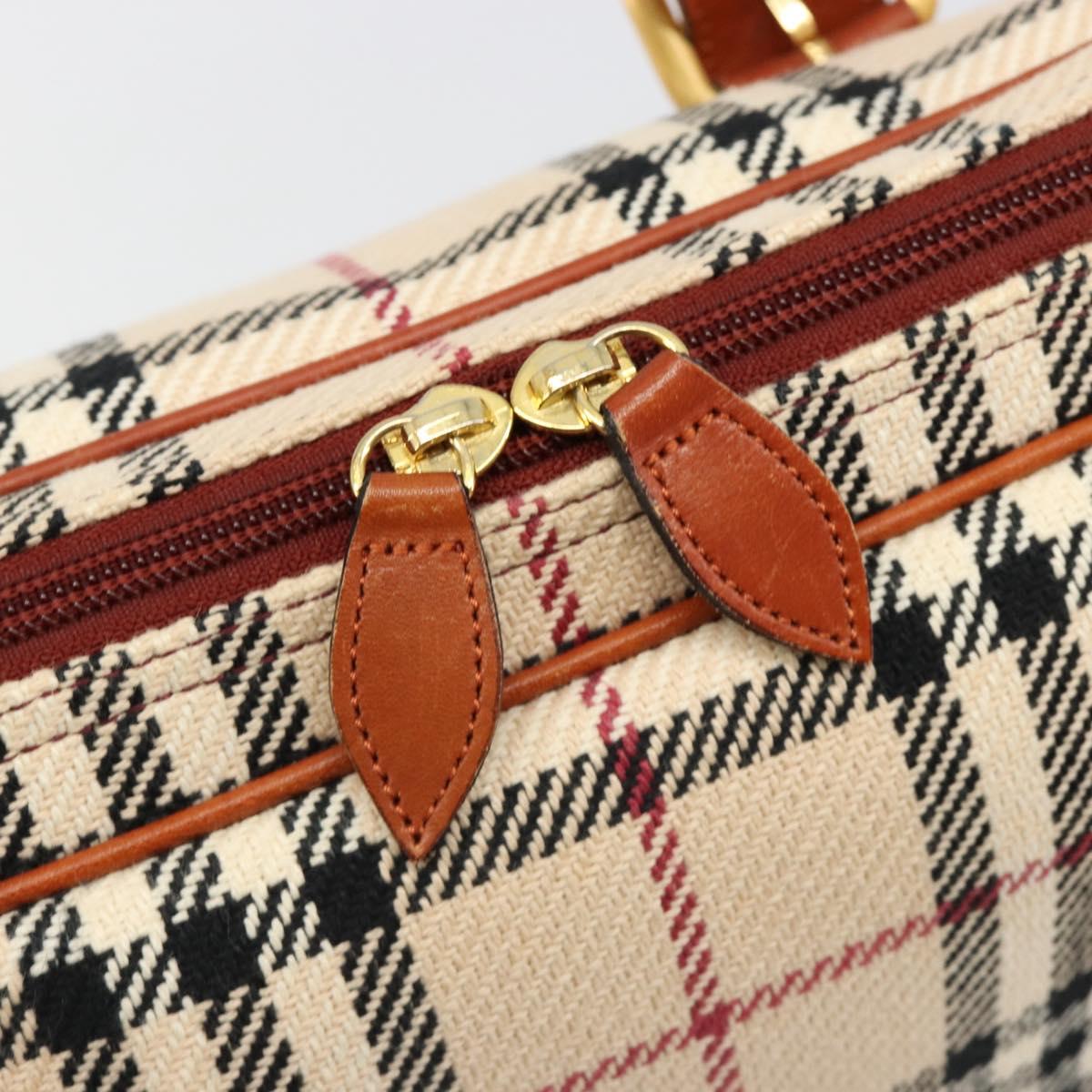 BURBERRY Nova Check Hand Bag Canvas Beige Gold Auth 186208A