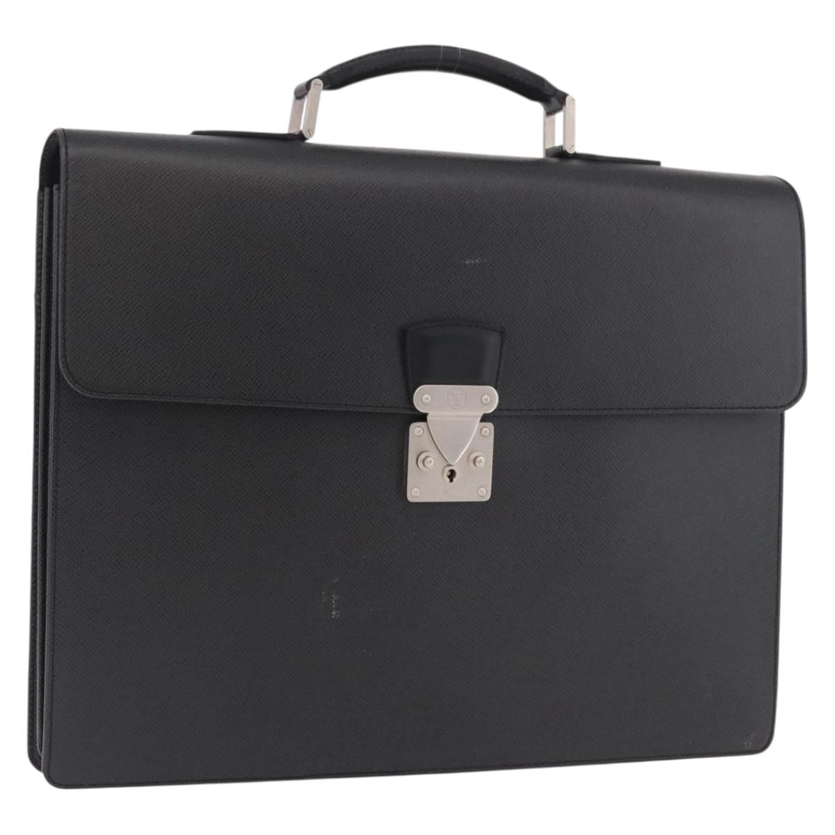 LOUIS VUITTON Taiga Serviette Moskova Business Bag Ardoise M30032 Auth 186217