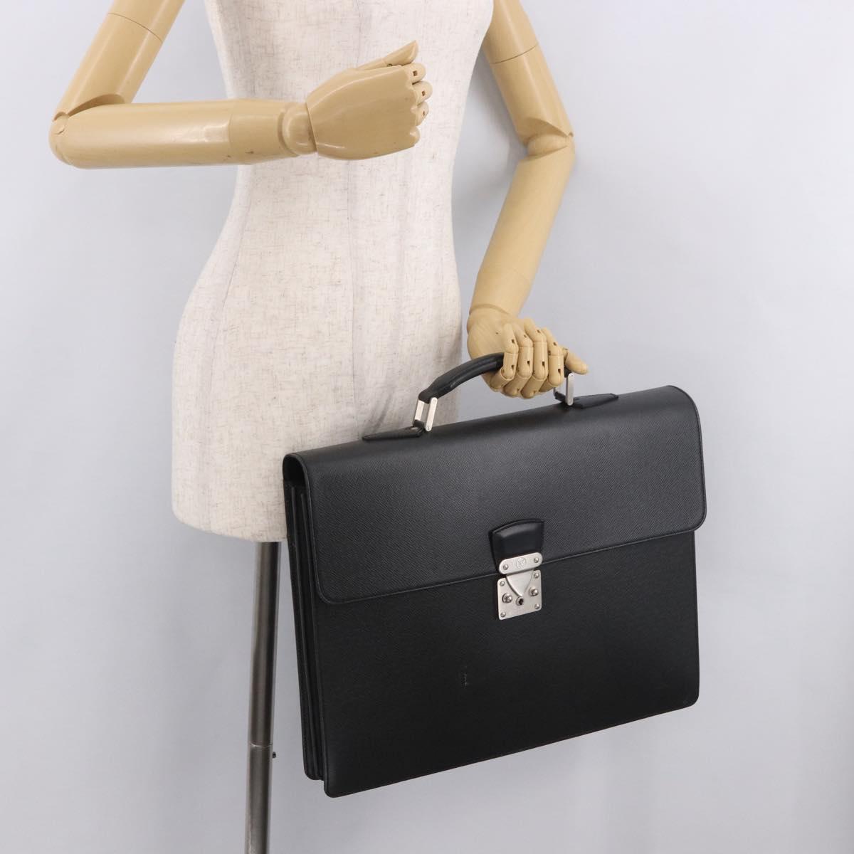 LOUIS VUITTON Taiga Serviette Moskova Business Bag Ardoise M30032 Auth 186217