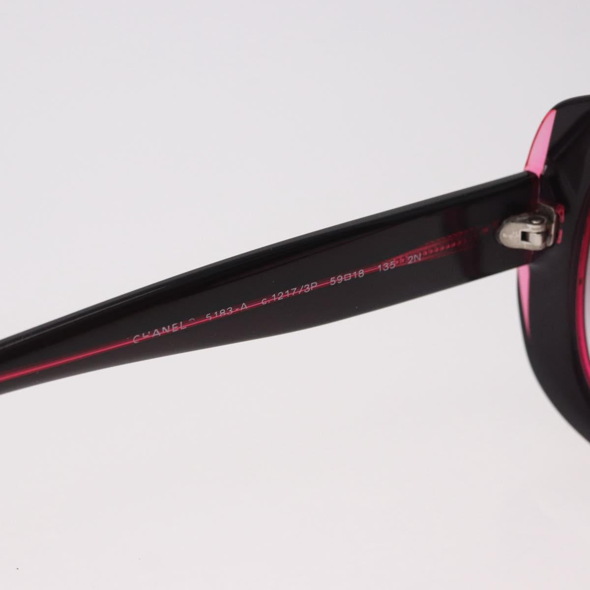 CHANEL COCO Mark Sunglasses plastic Red CC Auth 186219M