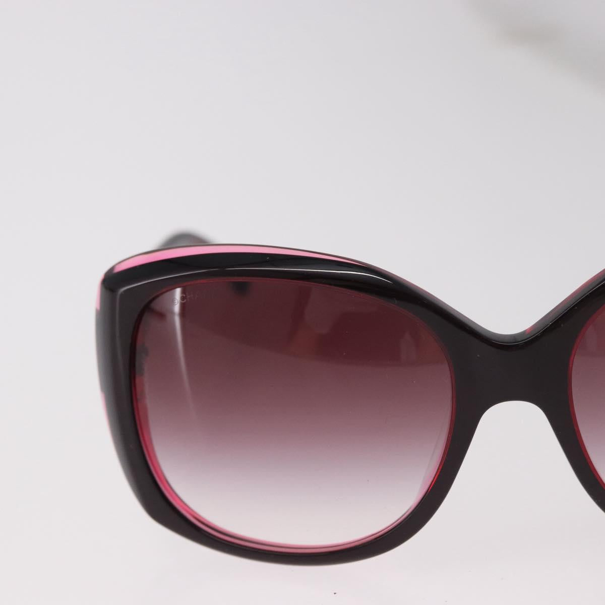 CHANEL COCO Mark Sunglasses plastic Red CC Auth 186219M