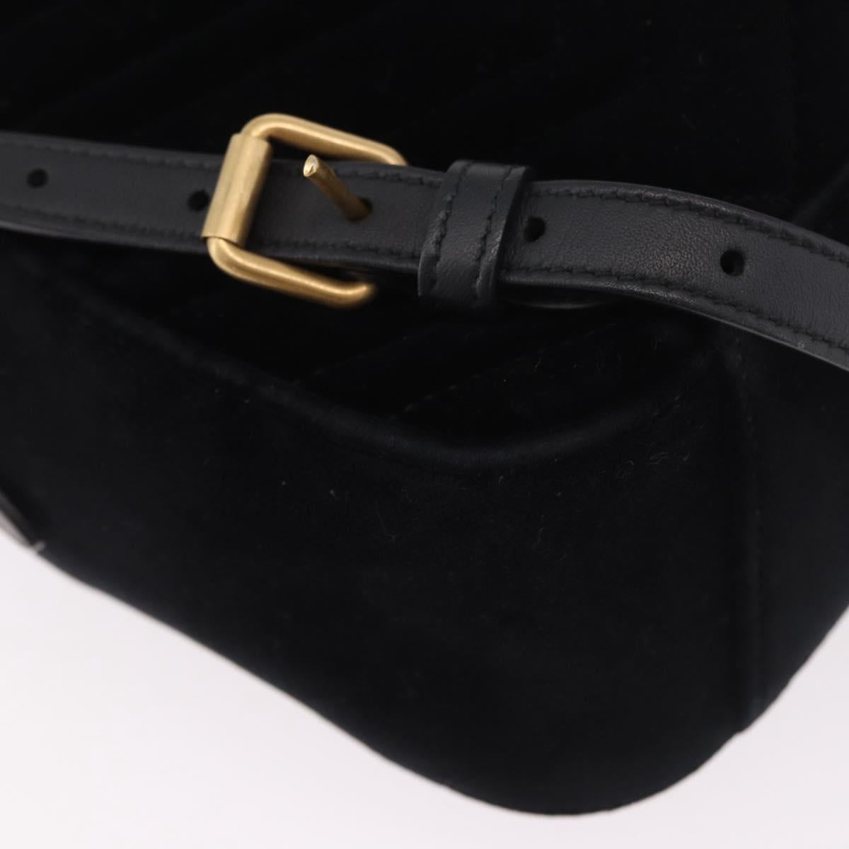 GUCCI GG Marmont Backpack Velor Black Gold 524568 Auth 186222SAM