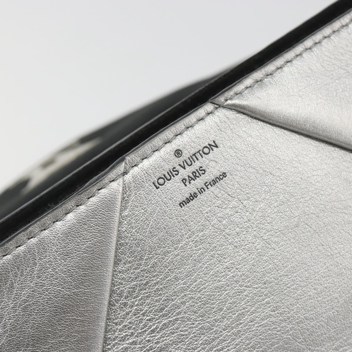 LOUIS VUITTON LV Love Note Shoulder Bag Leather Silver M54872 LV Auth 186225M