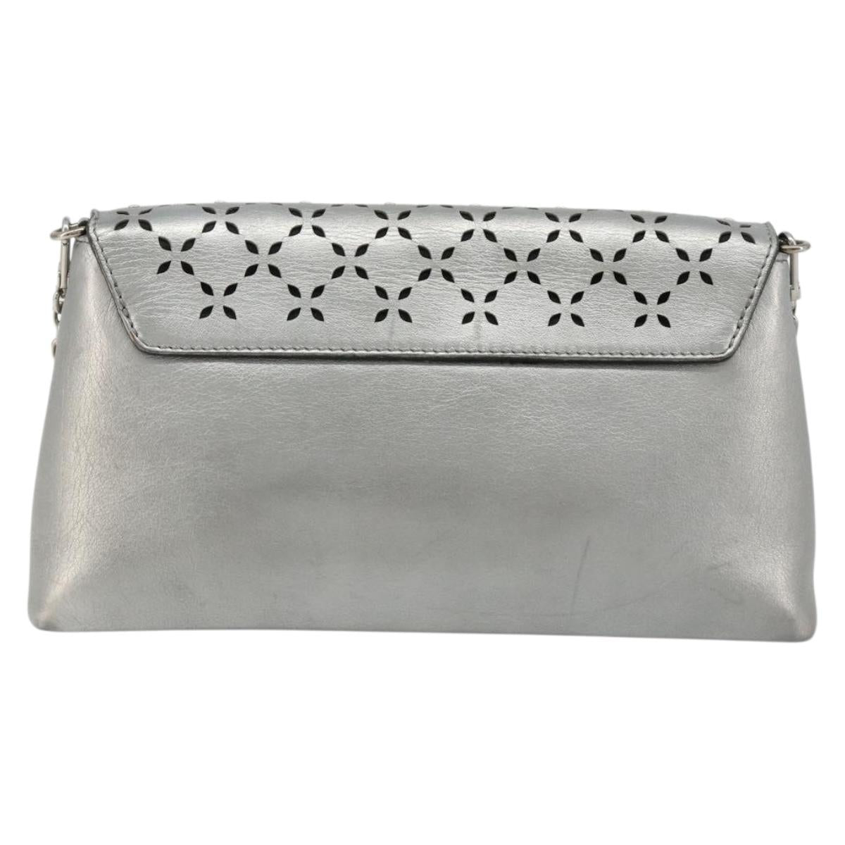 LOUIS VUITTON LV Love Note Shoulder Bag Leather Silver M54872 LV Auth 186225M