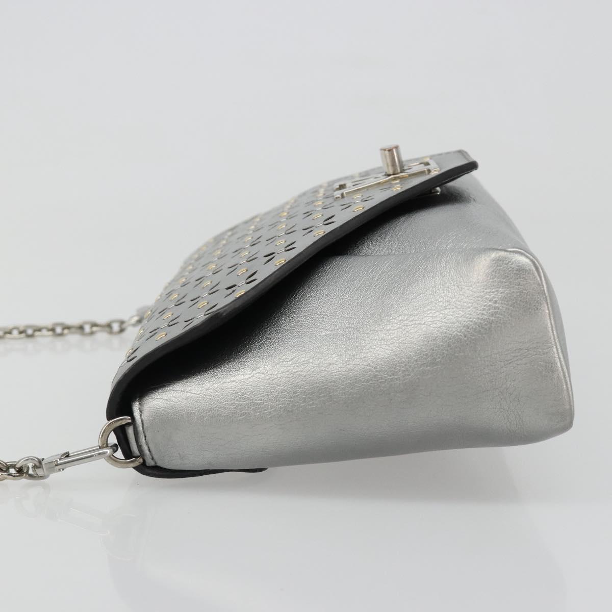LOUIS VUITTON LV Love Note Shoulder Bag Leather Silver M54872 LV Auth 186225M