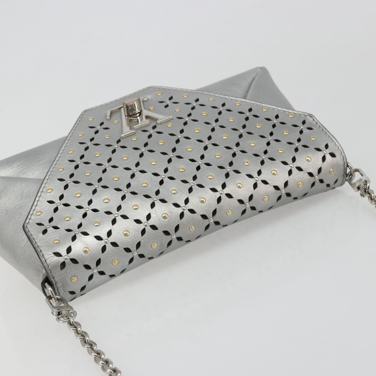 LOUIS VUITTON LV Love Note Shoulder Bag Leather Silver M54872 LV Auth 186225M