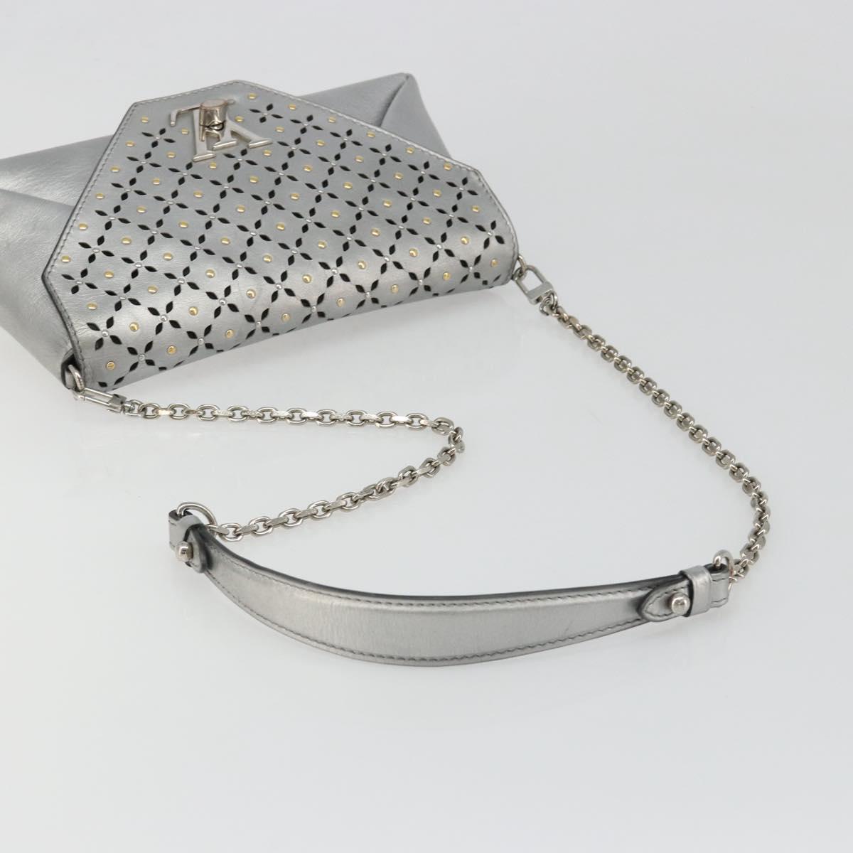 LOUIS VUITTON LV Love Note Shoulder Bag Leather Silver M54872 LV Auth 186225M