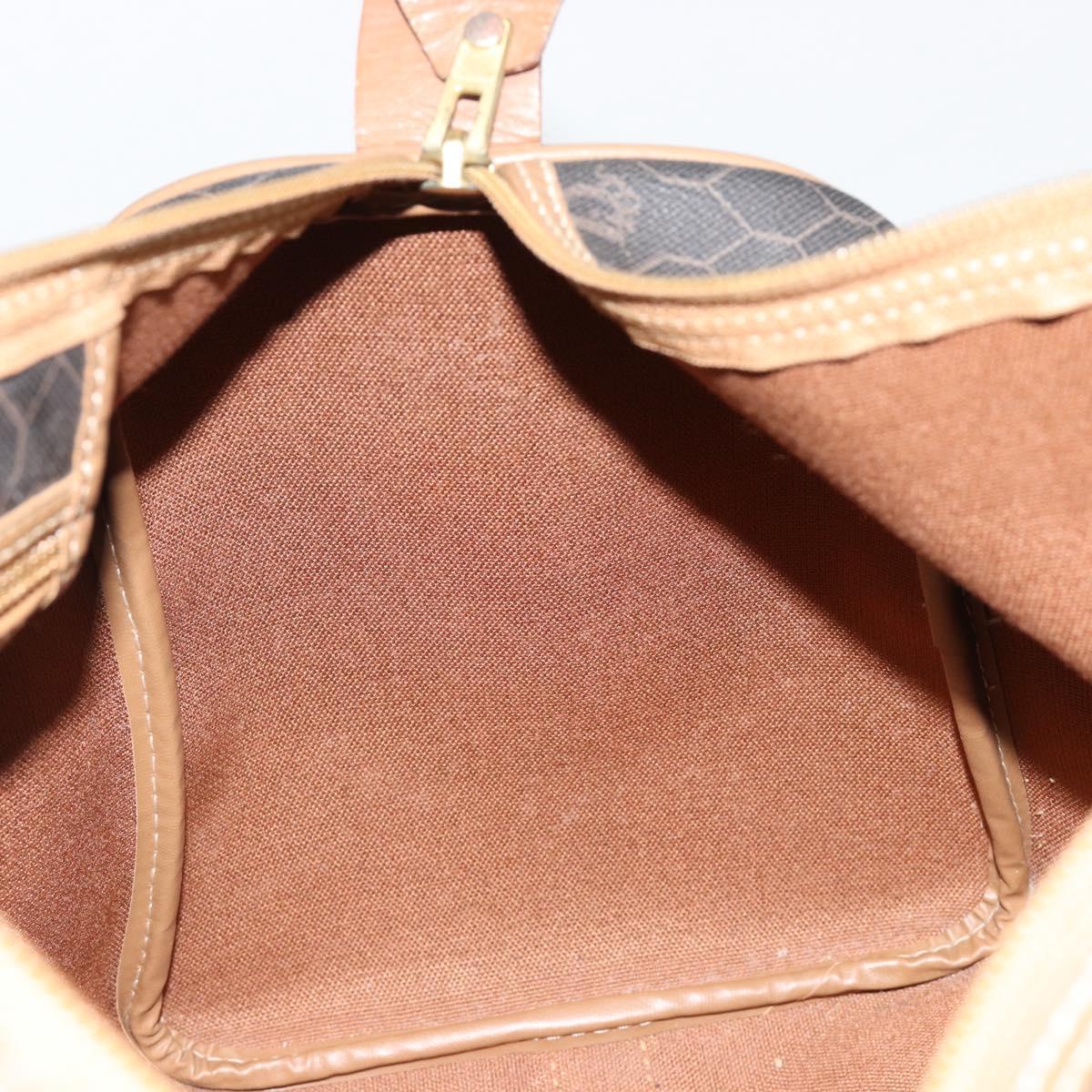 Christian Dior Honeycomb Canvas Boston Bag PVC Black Gold Auth 186229A