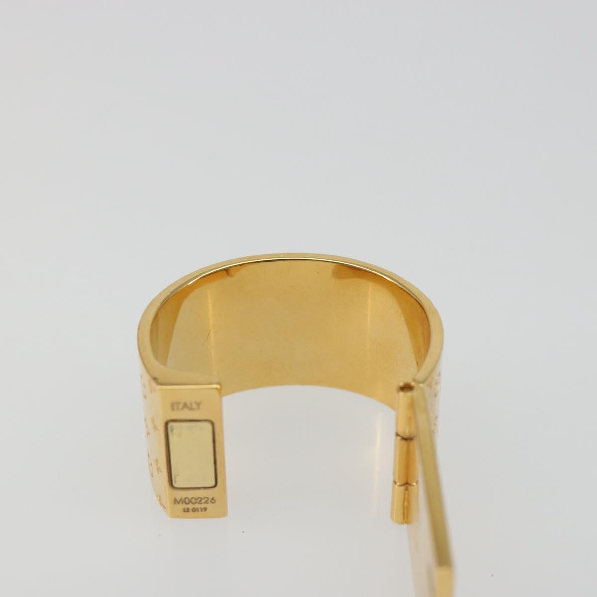 LOUIS VUITTON Monogram Nanogram Scarf Ring Brooch Gold Tone M00226 Auth 186230A