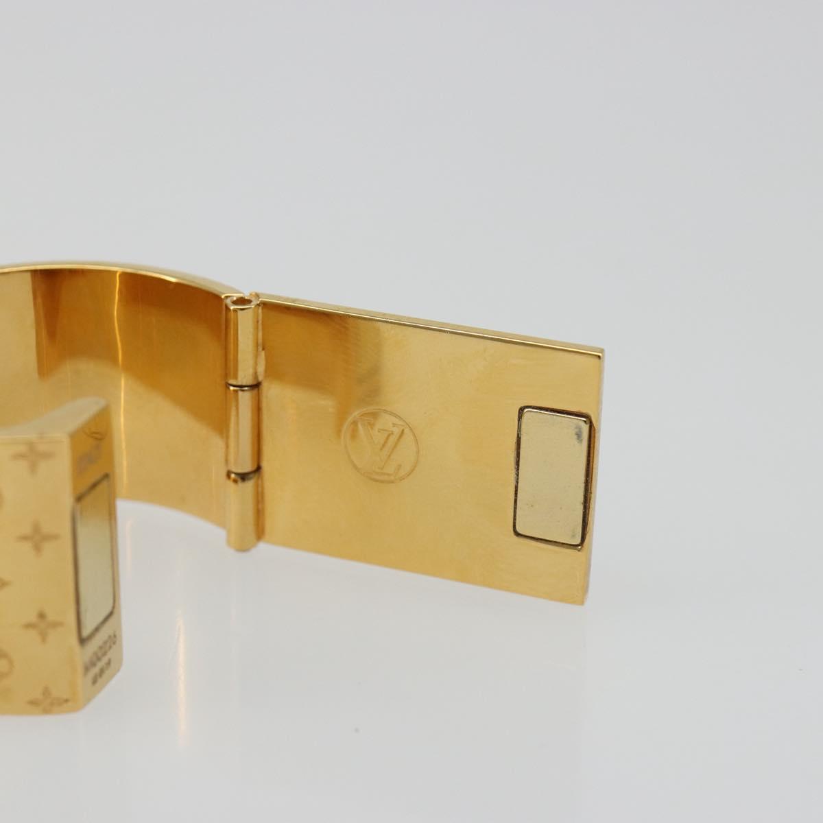 LOUIS VUITTON Monogram Nanogram Scarf Ring Brooch Gold Tone M00226 Auth 186230A