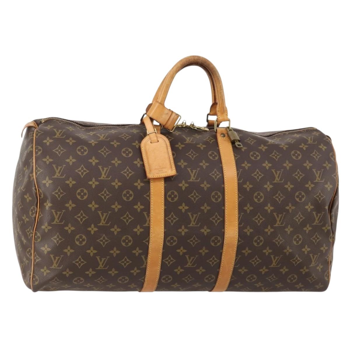 LOUIS VUITTON Monogram Keepall 55 Boston Bag M41424 LV Auth 186234A