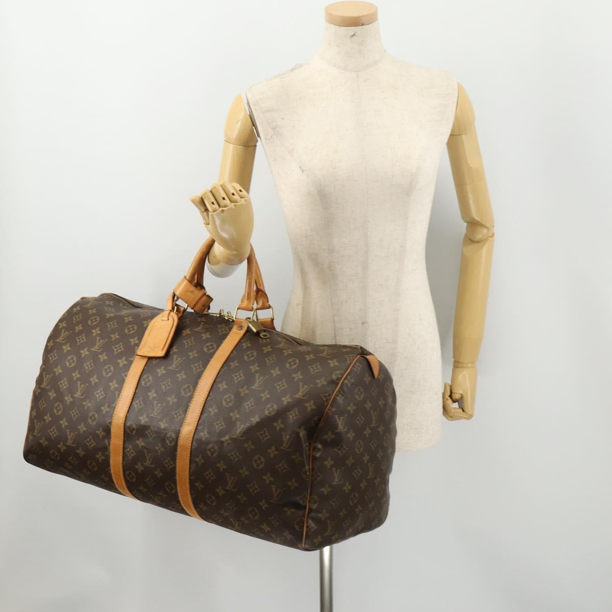 LOUIS VUITTON Monogram Keepall 55 Boston Bag M41424 LV Auth 186234A