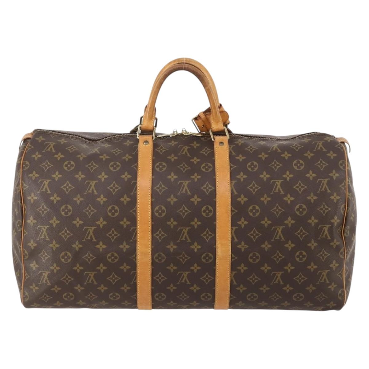 LOUIS VUITTON Monogram Keepall 55 Boston Bag M41424 LV Auth 186234A