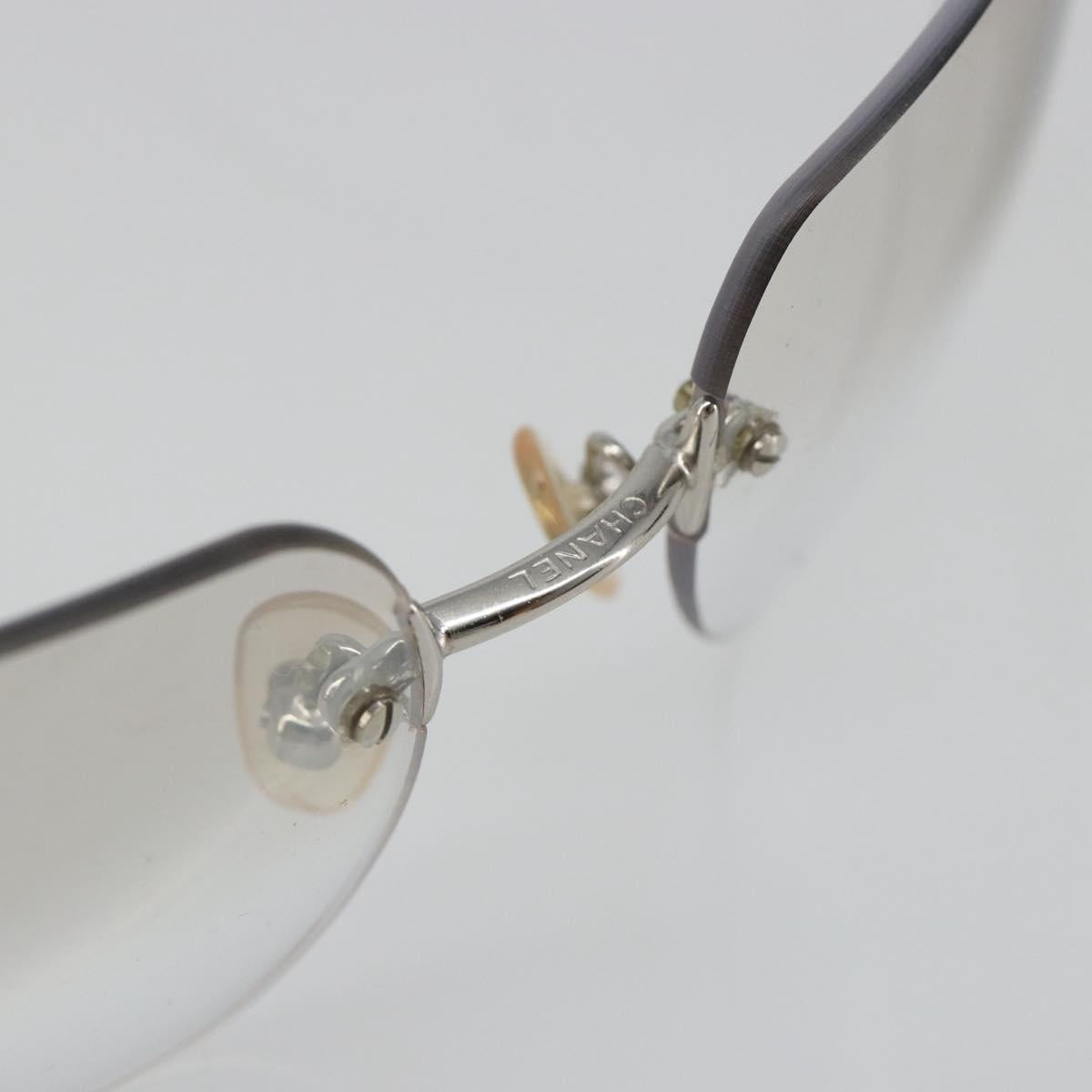CHANEL COCO Mark Sunglasses metal Silver tone CC Auth 186236M