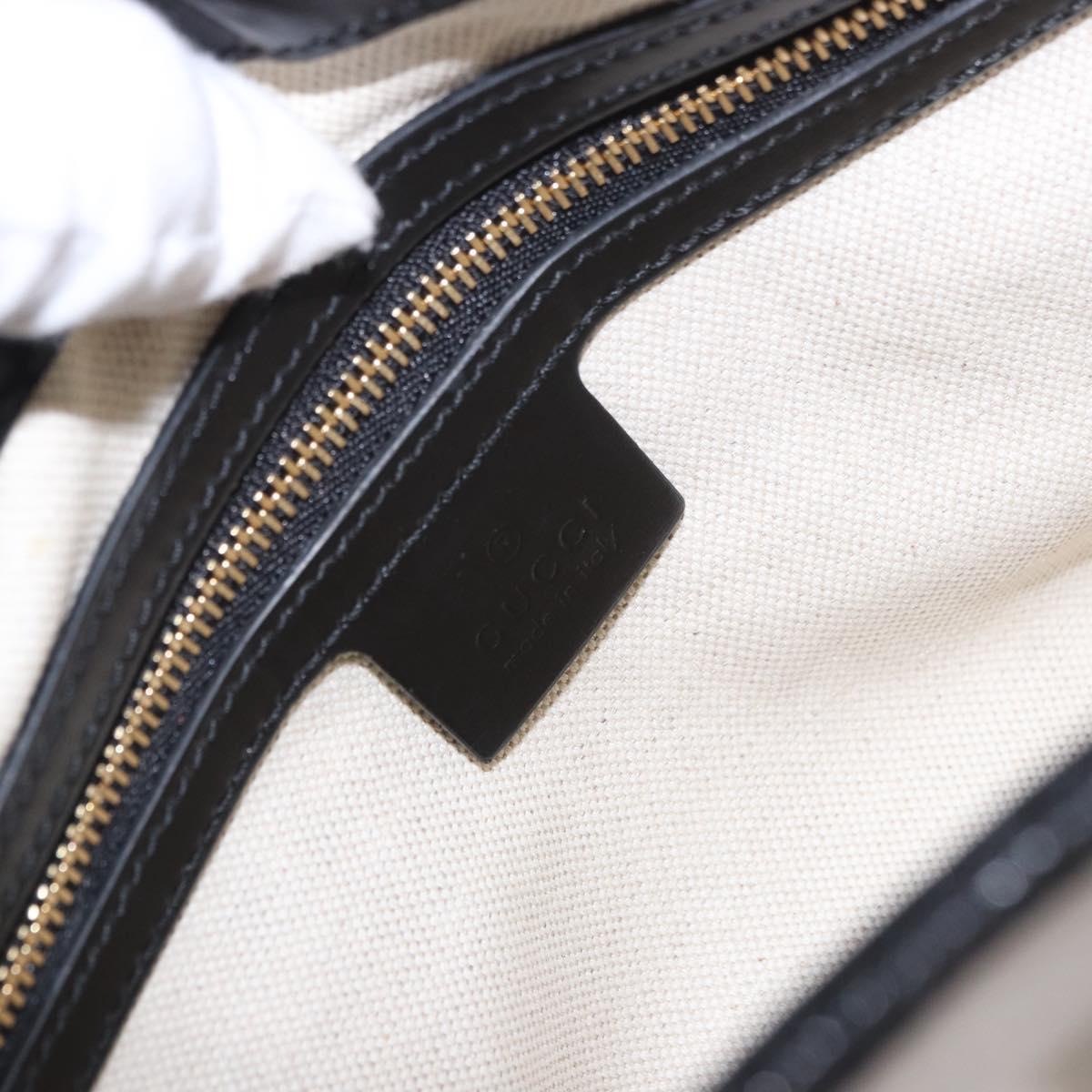 GUCCI New Jackie 1961 Bag Leather 2way White Gold black 636706 Auth 186238V