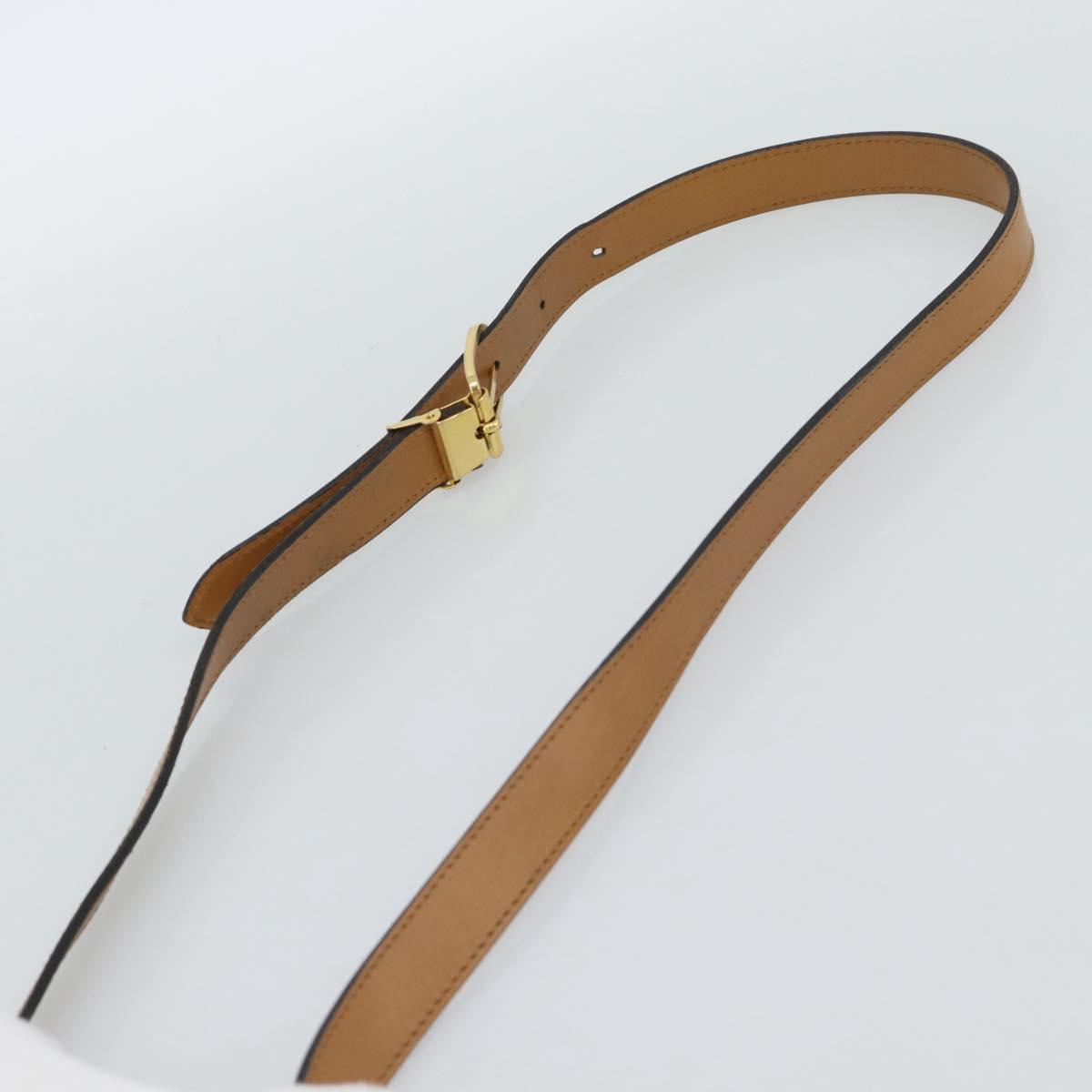 Christian Dior Shoulder Bag Leather Brown Gold Auth 186239A