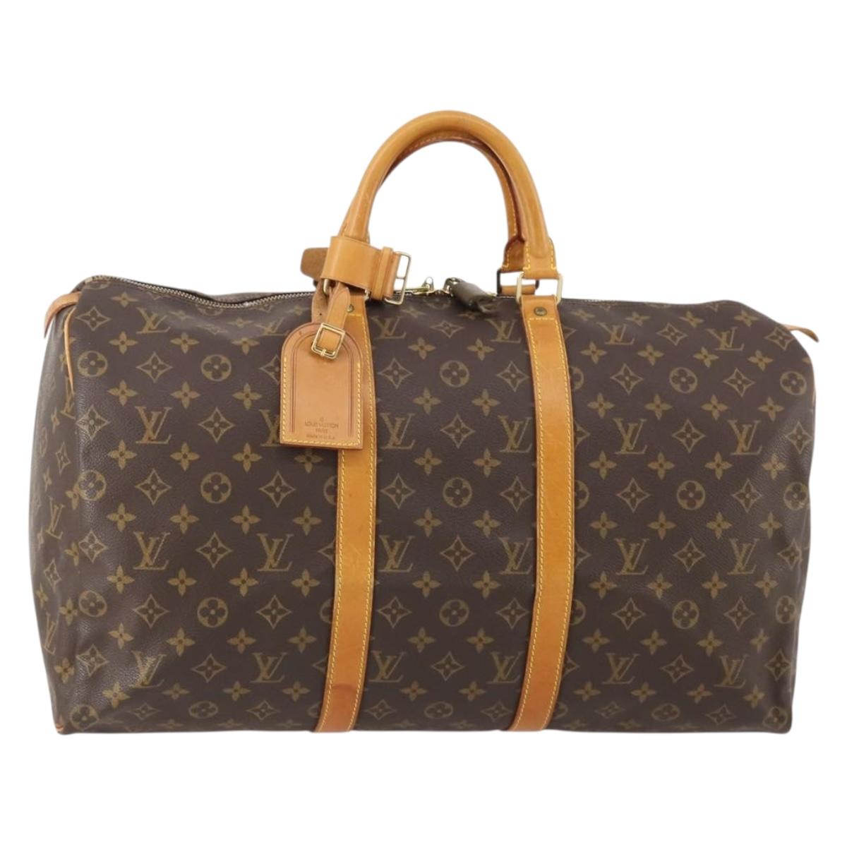 LOUIS VUITTON Monogram Keepall 50 Boston Bag M41426 LV Auth 186242A
