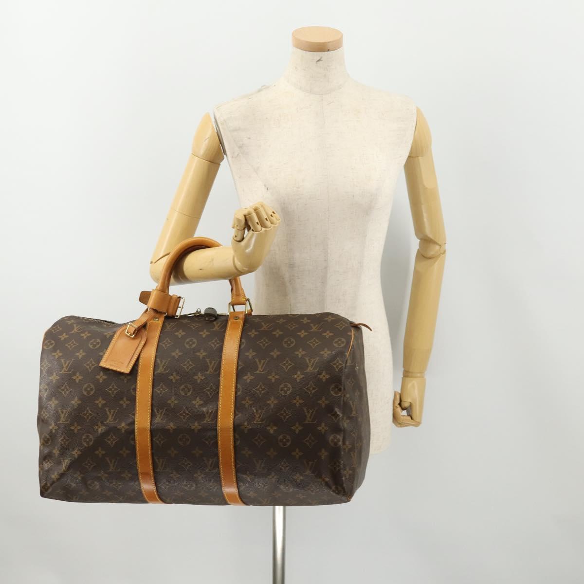 LOUIS VUITTON Monogram Keepall 50 Boston Bag M41426 LV Auth 186242A