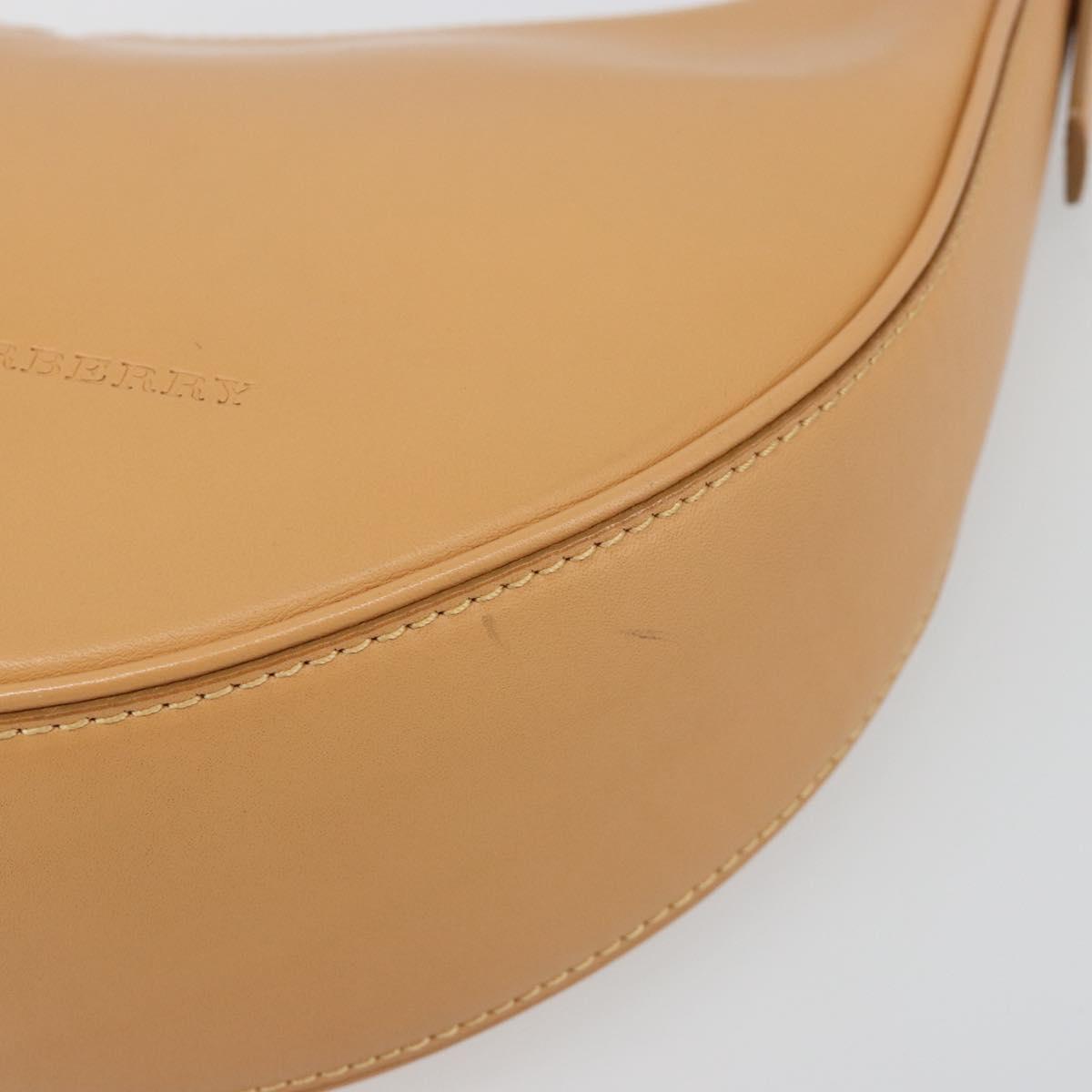 BURBERRY Shoulder Bag Leather Beige Gold Auth 186245A