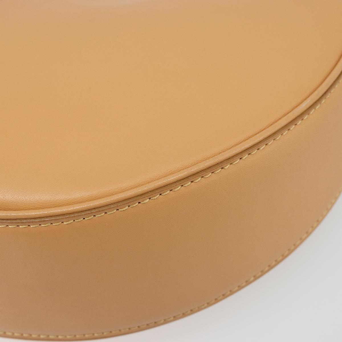 BURBERRY Shoulder Bag Leather Beige Gold Auth 186245A