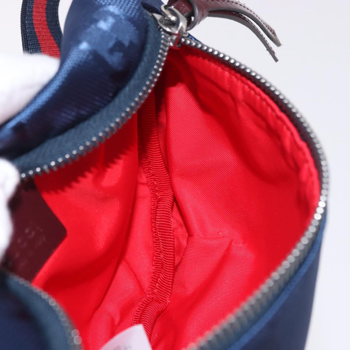 GUCCI GG Canvas Sherry Line Waist bag Navy Red 502095 Auth 186249M