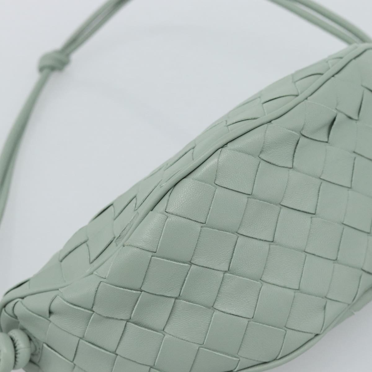 BOTTEGA VENETA INTRECCIATO Shoulder Bag Leather Green Gold Auth 186252SM