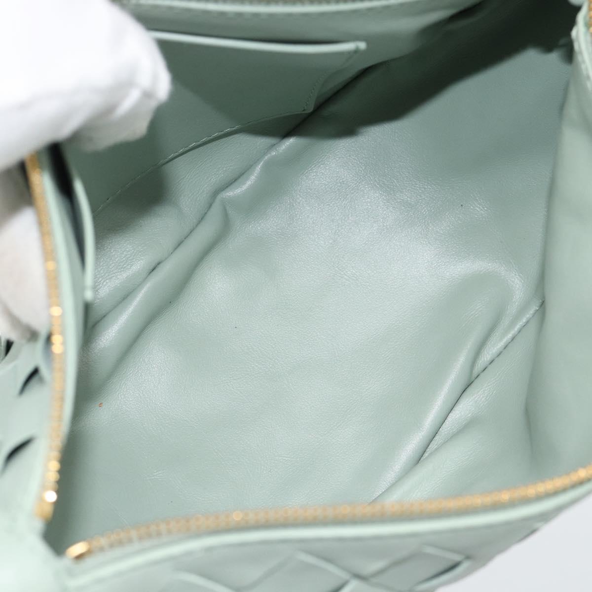 BOTTEGA VENETA INTRECCIATO Shoulder Bag Leather Green Gold Auth 186252SM