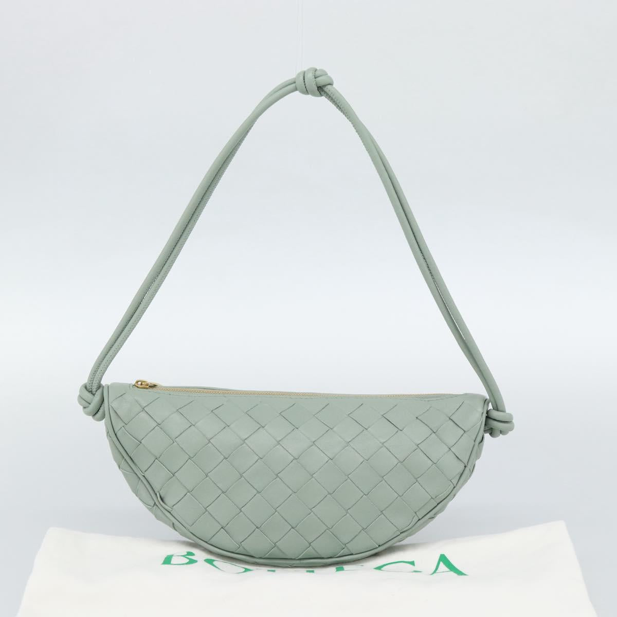 BOTTEGA VENETA INTRECCIATO Shoulder Bag Leather Green Gold Auth 186252SM