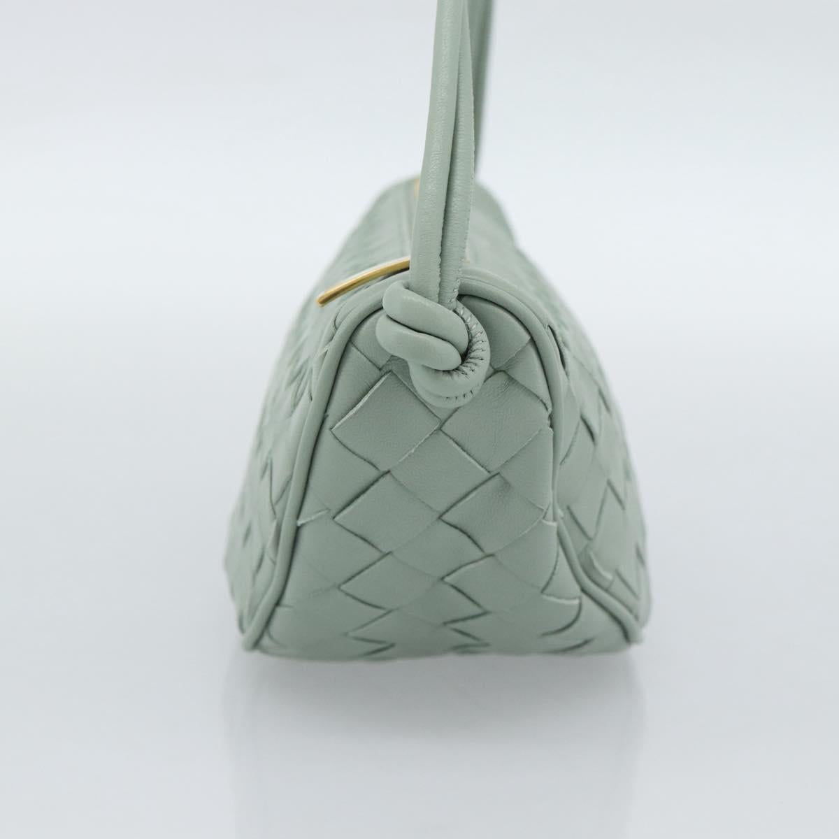 BOTTEGA VENETA INTRECCIATO Shoulder Bag Leather Green Gold Auth 186252SM