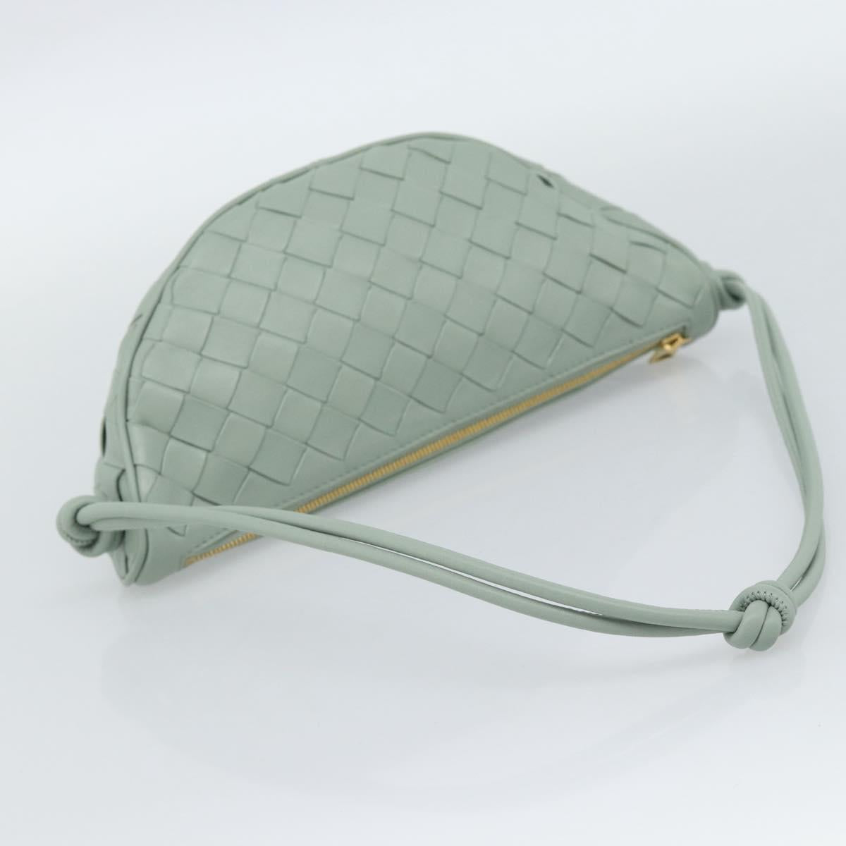 BOTTEGA VENETA INTRECCIATO Shoulder Bag Leather Green Gold Auth 186252SM